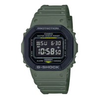 G-SHOCK 電子錶 橡膠錶帶 防水200米 耐衝擊構造 軍綠色 冷光照明 (DW-5610SU-3)