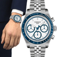 【TISSOT 天梭】PR516 T149.462.11.011.00 三眼計時機械手錶 男錶-41mm(T1494621101100)