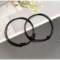 Gelang Pria wanita Tali 2mm Hitam Knot Casual Keren (1pcs)