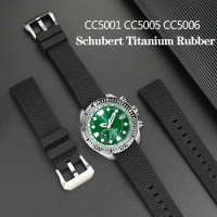 CC5001 High Quality Schubert Titanium Rubber Watchband for Citizen CC5006 CC5001-00W CC5006-06L CC5005-68Z Bracelet 22mm Strap