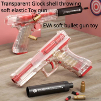 2023 Transparent M1911 Toy Gun Outdoor Soft Bullets Manual Pistol Toy Airsoft CS Game Ejection Handgun For Boys Birthday Gift
