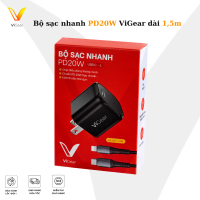 Bộ Củ Cáp Sạc Nhanh Vigear PD 20W Dành Cho iPhone/iPad/Samsung Chính Hãng Phụ Kiện Sạc C-L, C-C dành