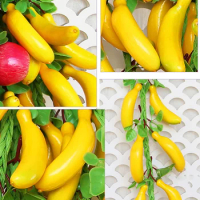 2PCS Artificial Banana Fruit String Fake Vegetables Hanging Home Garden Decor Shop Decoration Gardening Tools Parts