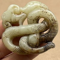 Han Dynasty jade pendant, Xiuyu high ancient jade, ancient put pieces, old goods, snake brand