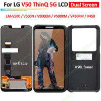 For LG V50 ThinQ 5G V500 LCD Secondary Display Touch Screen Digitizer Assembly with frame Dual Screen For LG V50 V450 V500EM lcd