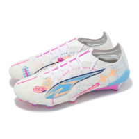 【PUMA】足球鞋 Ultra 5 Ultimate Vol. Up FG 男鞋 天然草坪 白 粉紅(108063-01)