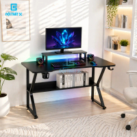 Bàn làm việc K cong gaming mặt bàn phủ melamine chống thấm nước, bàn học, bàn gaming Nội thất 5C dec