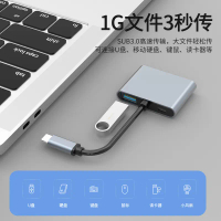 Hub/Penyambung 4 dalam 1 2025 Type‑C ke dua HDMI HD 3.0, sokongan MST, penukar, dan hub USB