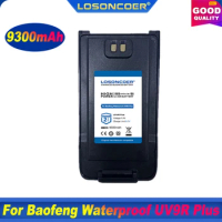 Original LOSONCOER 9300mAh Battery For Baofeng Waterproof UV-9R Plus Walkie Talkie UV9R Plus Handheld Ham Two Way Radio