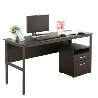 《DFhouse》頂楓150公分電腦辦公桌+活動櫃-黑橡色 150*60*76