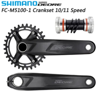 SHIMANO DEORE M5100 Crankset for MTB Bike 96BCD FC-M5100-1 170mm/175mm 30T/32T Chainring 10/11 Speed Crank for Bicycle Parts