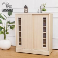 【南亞塑鋼】3尺透視推門塑鋼鞋櫃(白橡色)