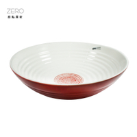 原點居家 日式陶瓷麵碗 餐具 紅色 拉麵碗 大號湯碗 貼花款