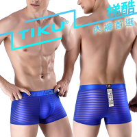 TIKU梯酷 - 超透氣雙面料 網紗棉平口男內褲 - 藍色 (LN1282)