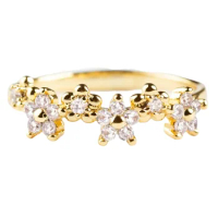 925 Sterling Silver Versatile Elegant and Exquisite Zircon Infinite Flower Ring Women's Love Wedding Gold Ring