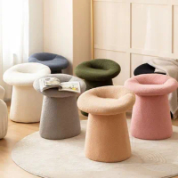MOMO Scandinavian Creative Changing Shoes Wearing Shoes Stool Small Bedroom Lambswool Makeup Stool Bed Stool Sitting Pier