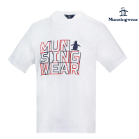 【Munsingwear】企鵝牌 男款白色方塊印花短袖純棉T-SHIRT MGQL2521