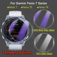 5Pcs Screen Protector For Garmin Fenix 7 7S 7X Epix Pro Smart Watch 2.5D HD Clear / Anti Blue-Ray Tempered Glass Protective Film