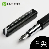 KACO SQUARE Series Luxury Blue and Silver Clip Fountain Pen with 0.5mm Nib Nobel Metal Aluminum Ink Pens with Original Gift Case