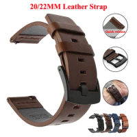 20mm 22mm Watch band Quick release Leather Strap for Samsung Galaxy Watch 3 Active2 40 44mm huawei watch gt 2 WatchBand 18 24mm