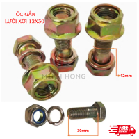 Ốc gắn lưỡi xới 12x30, màu vàng, hàng nhập dùng cho tất cả các loại máy cày ( 01 ốc/ bịch )