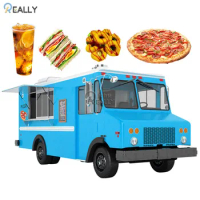 Commercial Roll Ice Cream Food Truck Coffee Vending Panini Van For Breakfast Snack Cooking Kitchen Mobile Shop