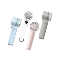 【FUNY】新版冰晶渦輪製冷手持風扇(底部掛勾桌立座 3秒快速製冷 100檔無級強風)