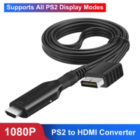 PS2 to HDMI Adapter Audio Video Converter Adapter Cable 1M 480i/480p/576i for Sony PS2 to HDMI for All PS2 Display Modes