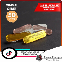 LABEL LEBEL AKRILIK CUSTOM DESAIN REBRANDING MERK HIJAB JILBAB KERUDUNG ACRYLIC