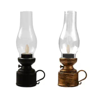 Practical Electronic Kerosene Lamp Safe Low Consumption 80s Retro Style Electronic Oil Lamp Long Lasting LED Candle for Bar