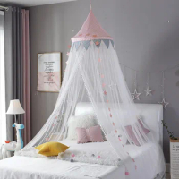 Blue Pink Baby Bedding Dome Mosquito Net Princess Boy Canopy Baby Crib Curtain Hanging Tent Bed Nursery For Kids Room Decoration