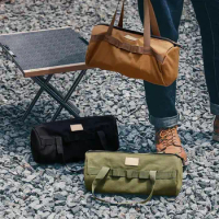 Camping Tent Peg Ground Nail Storage Bag Tent Hammer Long Ground Nail Storage Bag Portable Canvas Tent Install Outdoor bag