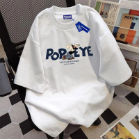 Popeye Cetakan yang menyenangkan Gaya Amerika baju atasan wanita terbaru kaos pria oversize couple t