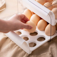雞蛋盒抽屜式保鮮收納盒加厚防摔廚房冰箱大容量放雞蛋格神器。