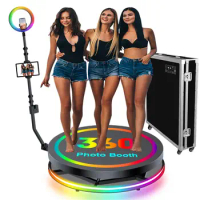 Camera 360 Photos Booth Cabin 57cm-115cm 360 Photo booth Automatic Rotating Selfie Machine Spinning Video Booth for Party Events