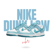 NIKE 耐吉 Nike Dunk Low 變形蟲 白藍 腰果花 復古 天空藍 休閒鞋 女鞋(DH4401-101)