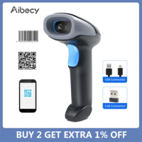 Aibecy 2.4G Wireless сканер штрих кодов сканер штрихкода Handheld Barcode Scanner 1D/2D/QR Code Scanner USB Wired Barcode Reader