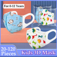 Disposable Face Mask for Kids Children Disposable Masks 3D Kawaii 0-12 Years Facemask Boys Girls Baby Cartoon Child Mouth Mask