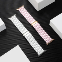 uhgbsd Ceramic Watch Band For Apple Watch 45mm 44mm 41mm 40mm 42 38/Ultra 49mm/SE Bracelet IWatch SerieS 8 7 6 5 4 Strap