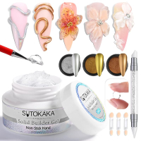 Solid Builder Gel for Nails 60g Large Capacity Clear Hard Gel Non-Sticky Hand 3D Sculpting Gel Carvi