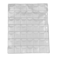 10Pcs 42 Pockets Clear PVC Plastic Coin Pocket Pages Protectors Sheets Pitch 7 Cm Favorites Album Page Case Folder