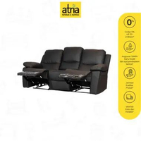 Atria Sofa Recliner Livana Black/Tan 3 Seater HITAM