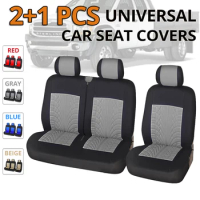 Universal 2+1 Seat Covers Car Seat Covers Protector for Transporter/Van,Universal Polyester Fabric Car Covers,Truck Accessories