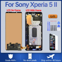 6.1"OLED For Sony Xperia 5 II LCD SO-52A XQ-AS52 Screen Assembly With Front Case Touch Glass,With Repair Parts Display OEM