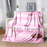 Fashion Art 3D Print K-Kate-Spade Logo Blanket Bedroom Sofa Plush Sleeping Blanket Outdoor Car Travel Picnic Warm Cover Blanket