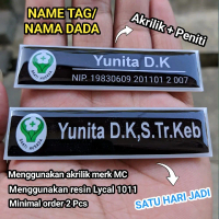MC NAME TAG/NAMA DADA Akrilik+Peniti MURAH Resin Lycal 1011 Ukuran 8cm x 2cm Bahan Premium MC Minima