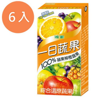 波蜜一日蔬果100%蘋果柳橙蔬果汁160ml(6入)/組【康鄰超市】
