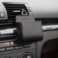 1pc Car Storage Bag Air Vent Dashboard Leather Organizer Box For Toyota Chr Accessories Amg Mercedes Accessories