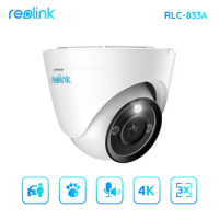Reolink 4K security camera 3X Optical Zoom AI Human Detection Smart Alarm PoE IP Camera outdoor 8MP security protection RLC-833A