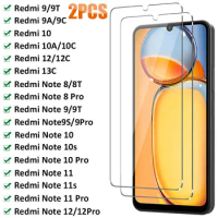 2PCS Tempered Glass For Xiaomi Redmi Note 12 11 Pro 9S 10S Screen Protector For Redmi Note 10 9 8 Pro 12 13C 10C 9A 9C 9T glass